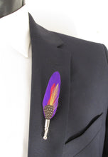 Violet Spotted Feather Lapel Pin