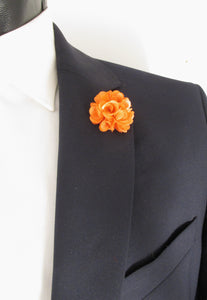 Tangerine Flower Lapel Pin