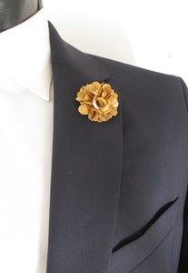 Beige Flower Lapel Pin