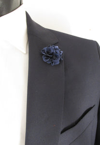 Navy Blue Flower Lapel Pin