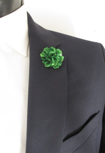 Emerald Green Flower Lapel Pin