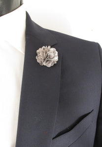 Silver Flower Lapel Pin