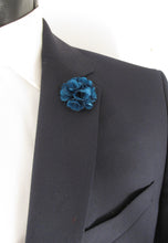 Airforce Blue Flower Lapel Pin