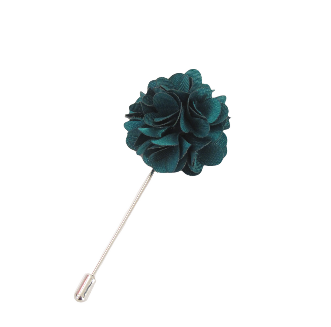 Teal Flower Lapel Pin