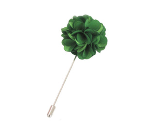 Emerald Green Flower Lapel Pin