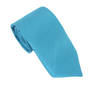 Turquoise Slub Plain Tie and Pocket Square Set by Van Buck