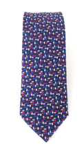 Navy Pink Pip London Silk Tie by Van Buck