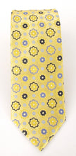 Gold Medallion Flower London Silk Tie by Van Buck