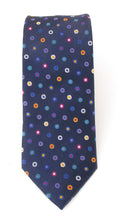 Navy Multi Dots London Silk Tie by Van Buck