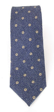 Navy Fleck Gold Neat Floral Motif Red Label Silk Tie by Van Buck