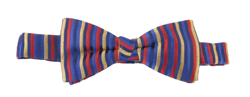 Red Navy Stripe Silk Limited Edition Bow Tie