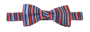 Red Blue Stripe Silk Limited Edition Bow Tie