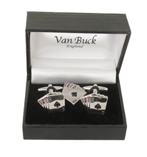 Playing Card Cufflinks and Lapel Pin Set by Van Buck