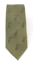 Green Standing Stag Country Silk Tie by Van Buck