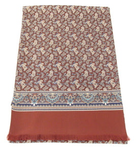 Burgundy Wine Classic Paisley Silk Scarf