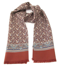 Burgundy Wine Classic Paisley Silk Scarf