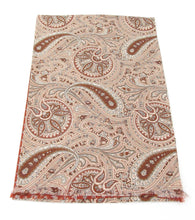 Reversible Large Wine Classic Paisley / Wine Neat Medallion Silk Scarf