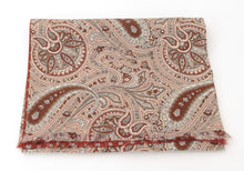 Reversible Large Wine Classic Paisley / Wine Neat Medallion Silk Scarf