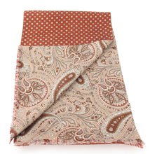 Reversible Large Wine Classic Paisley / Wine Neat Medallion Silk Scarf