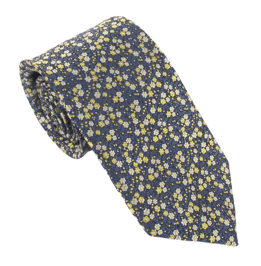 Small Neat Yellow Flowers Tie by Van Buck