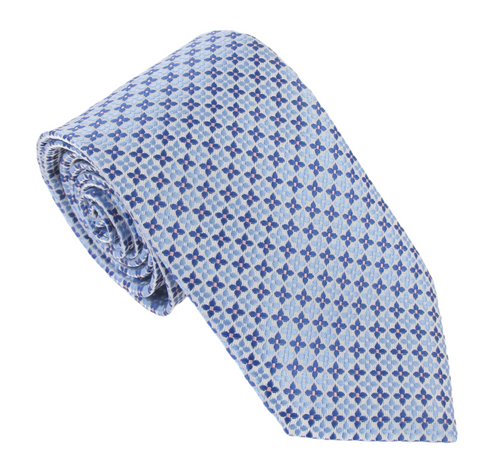 Sky Blue Medallion Cross Tie by Van Buck