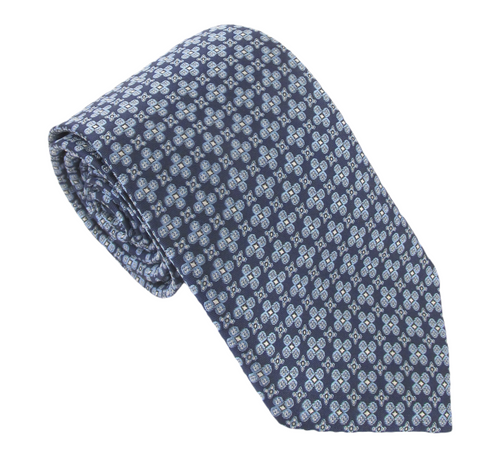 Navy Medallion Cross Tie by Van Buck