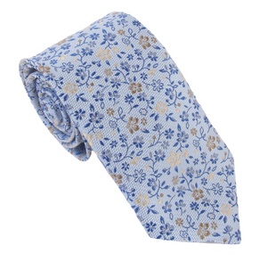 Blue Floral Vine Tie by Van Buck