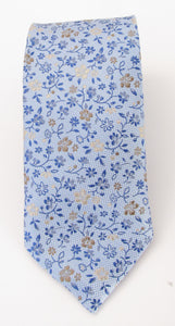 Blue Floral Vine Tie by Van Buck