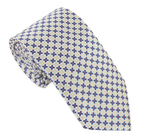 Ivory Cross Motif Tie by Van Buck