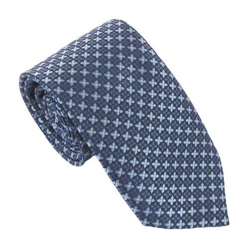 Navy Cross Motif Tie by Van Buck