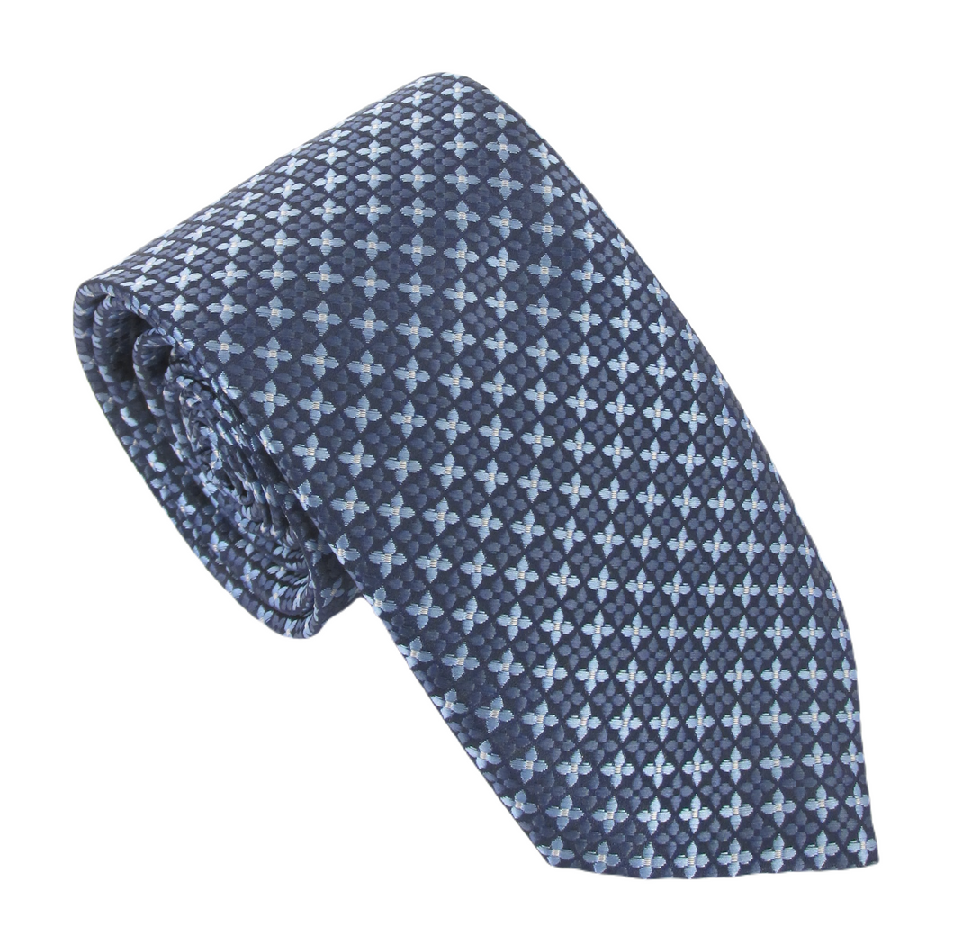 Navy Cross Motif Tie by Van Buck