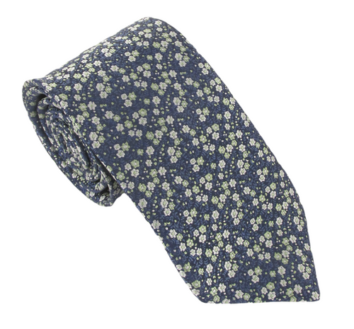 Small Neat Green Flowers Tie by Van Buck