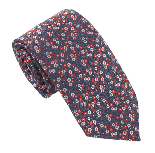 Small Neat Red Flowers Tie by Van Buck