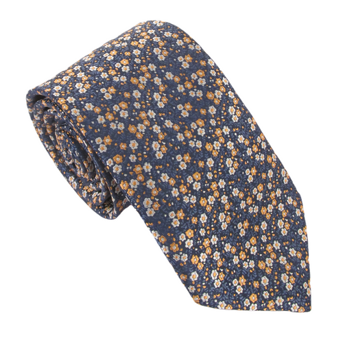 Small Neat Orange Flowers Tie by Van Buck