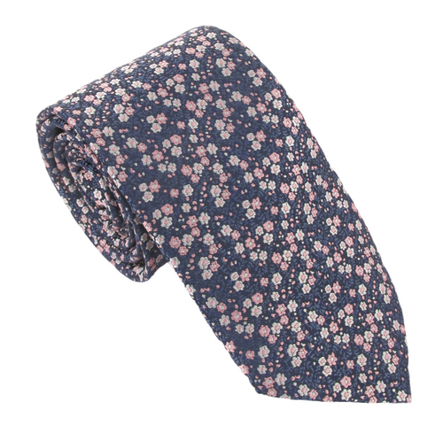 Small Neat Pink Flowers Tie by Van Buck