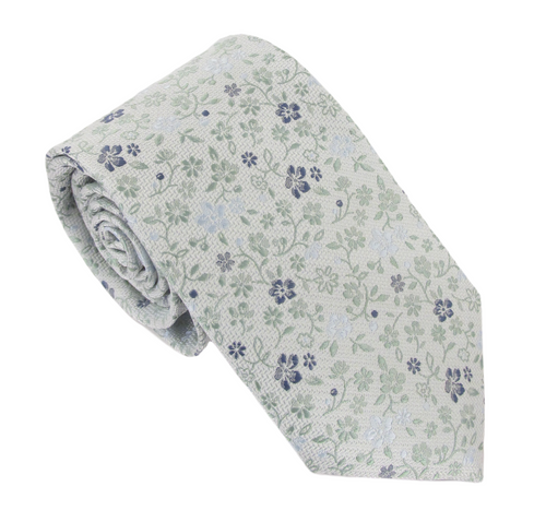 Sage Green Floral Vine Tie by Van Buck