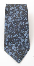 Navy Floral With Textured Stripe Tie by Van Buck