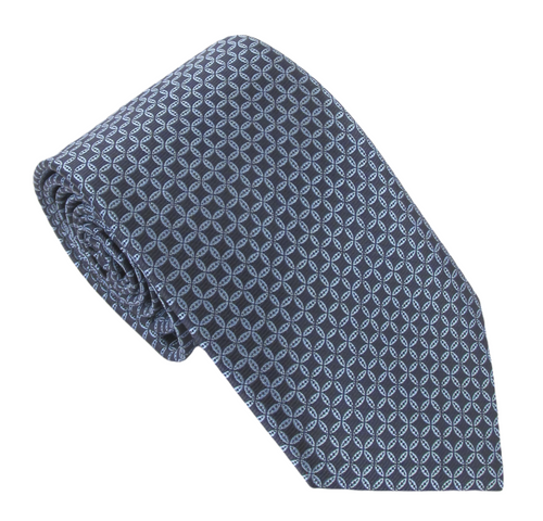 Navy Chain Link Tie by Van Buck