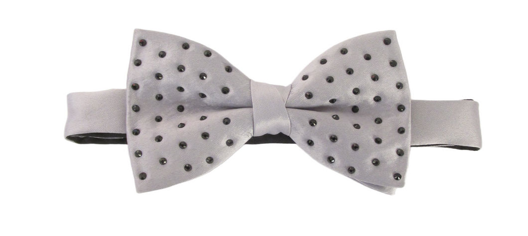 Silver Diamante Evening Wear Bow Tie by Van Buck