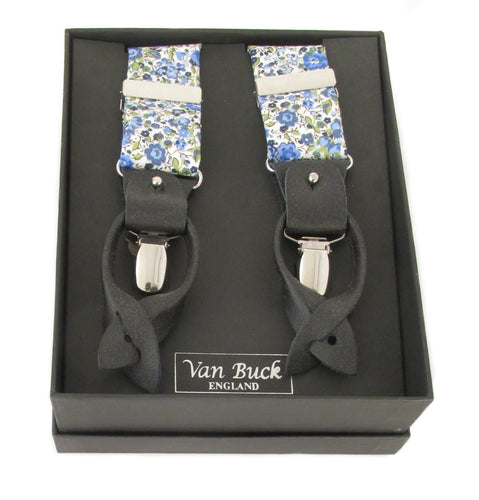 Emma & Georgina Green Trouser Braces Made with Liberty Fabric