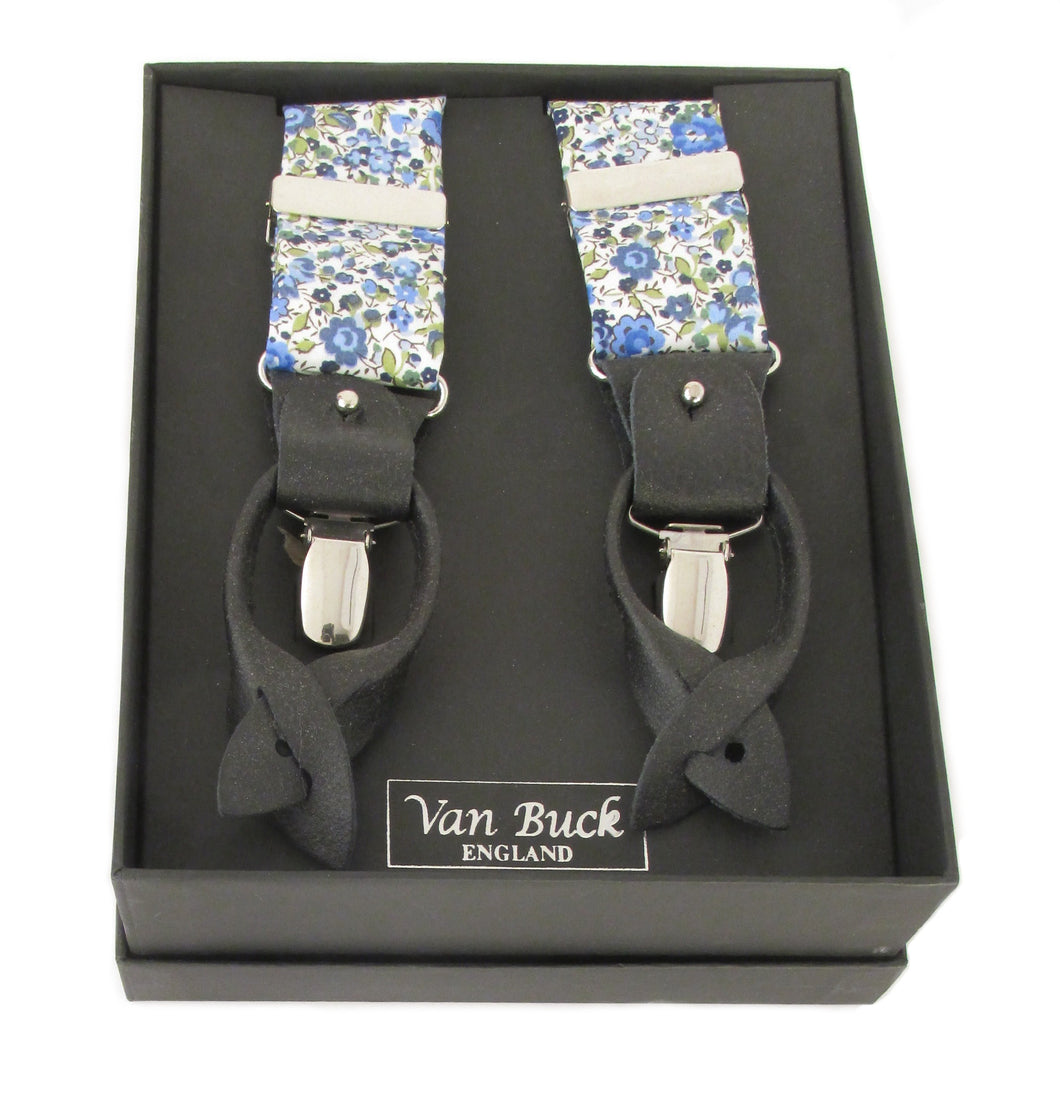 Emma & Georgina Green Trouser Braces Made with Liberty Fabric
