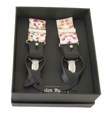 Aurora Ivory Trouser Braces Made with Liberty Fabric