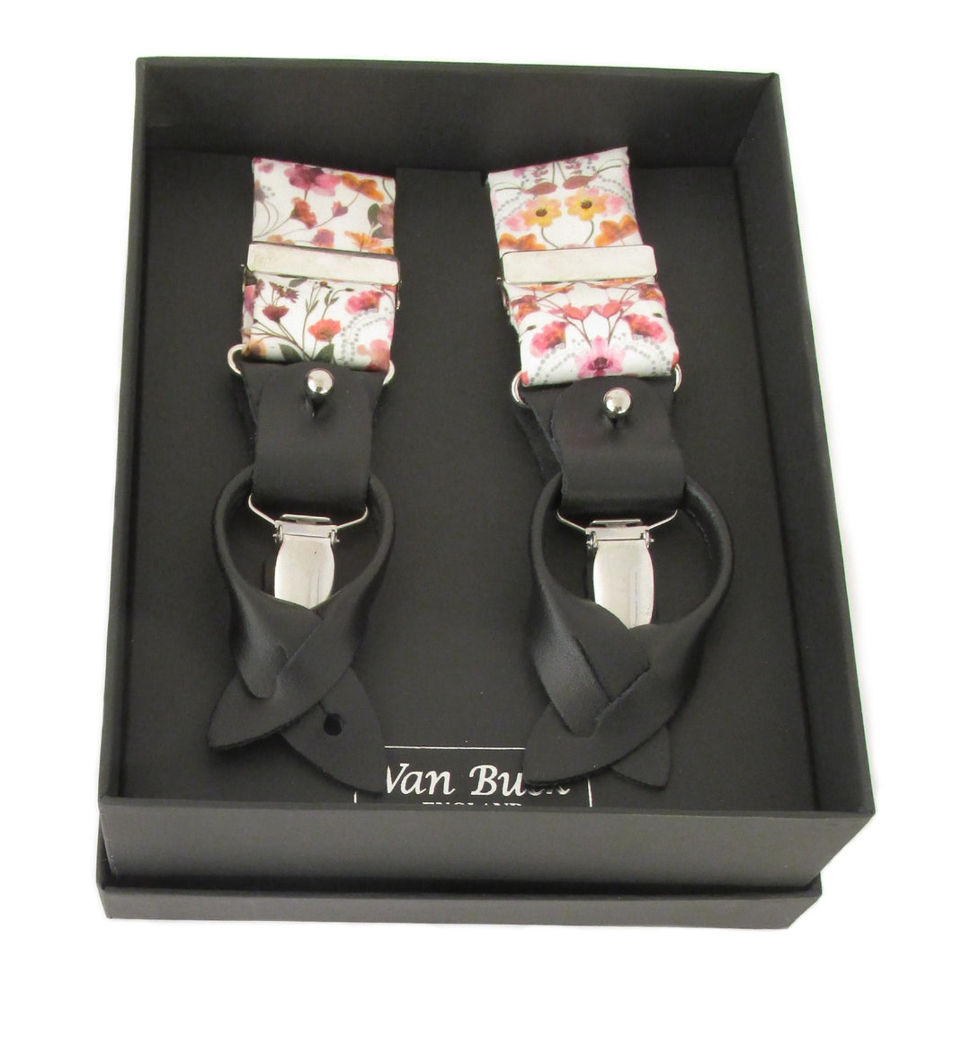 Aurora Ivory Trouser Braces Made with Liberty Fabric