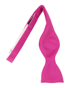 Fuchsia Satin Self-Tied Bow Tie by Van Buck