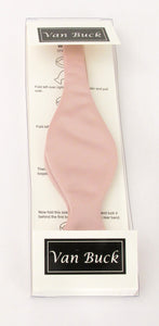 Light Rose Satin Self-Tied Bow Tie by Van Buck