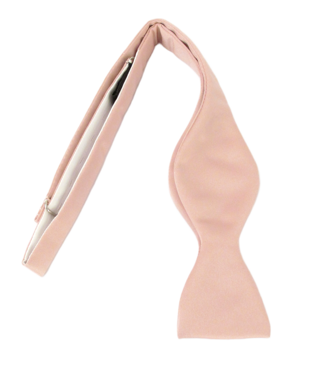Light Rose Satin Self-Tied Bow Tie by Van Buck