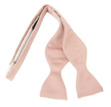 Light Rose Satin Self-Tied Bow Tie by Van Buck