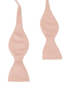 Light Rose Satin Self-Tied Bow Tie by Van Buck
