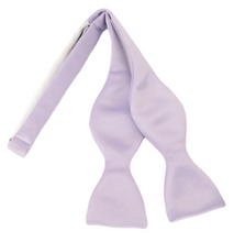 Light Lilac Satin Self-Tied Bow Tie by Van Buck
