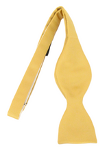 Gold 29 Satin Self-Tied Bow Tie by Van Buck